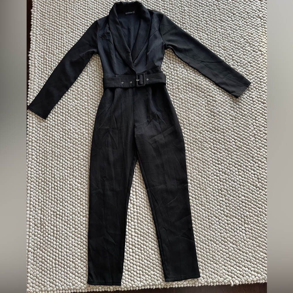 Black pretty little thing jump suit size medium